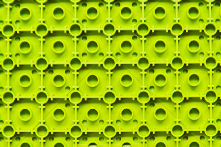 Backside View of Green Plastic Construction Blocks