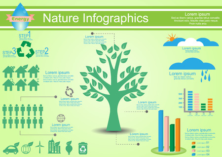Ecology Infographic Elements Vector Illustrationのイラスト素材