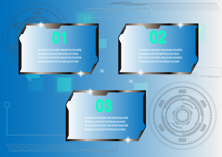 Template Infographic Hi-tech blue Web Design.Vector illustration.のイラスト素材