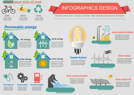 Ecology Infographic Elements Vector Illustrationのイラスト素材