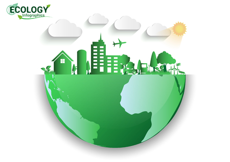 Abstract ecology connection concept background .Vector 
infographic illustrationのイラスト素材
