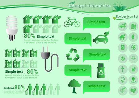 Ecology Infographic Elements Vector Illustrationのイラスト素材