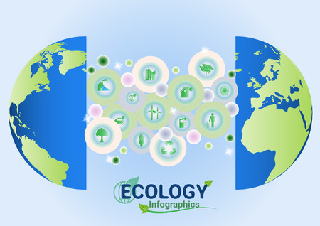 Ecology Environment Infographic / Energy  earth concept 
.vector illustration.のイラスト素材