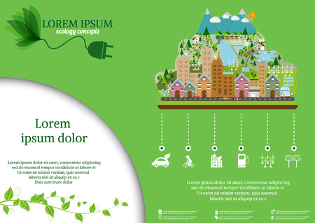 Ecology connection concept background .のイラスト素材