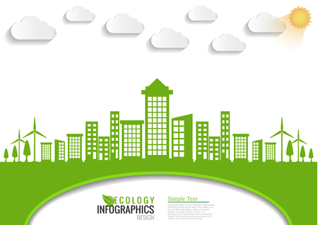 Ecology connection concept background .Vector infographic illustrationのイラスト素材