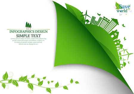 Ecology connection  concept background . Vector infographic illustrationのイラスト素材