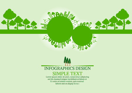 Ecology connection  concept background . Vector infographic illustrationのイラスト素材