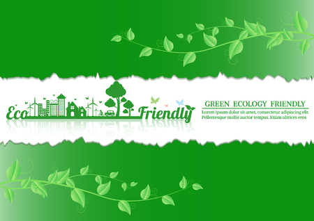 Ecology connection  concept background . infographic illustrationのイラスト素材