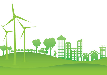 Ecology connection  concept background . Vector infographic illustrationのイラスト素材