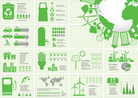 Ecology Infographic Elements Vector Illustrationのイラスト素材