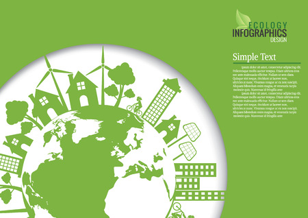 Ecology connection  concept background . Vector infographic illustrationのイラスト素材