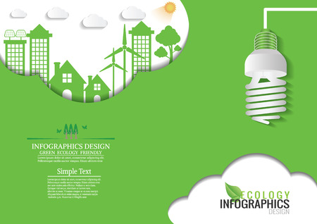 Ecology connection  concept design . Vector infographic illustrationのイラスト素材