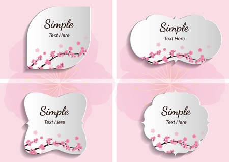 Cherry blossom,Sakura  pink  flowers banners templates.  Vector design element.のイラスト素材