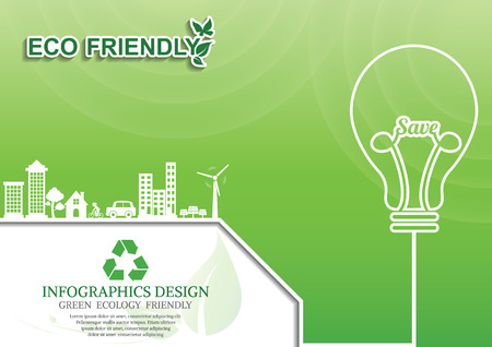 Ecology connection  concept background . Vector infographic illustrationのイラスト素材