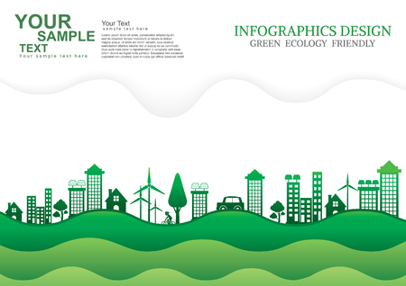 Ecology connection  concept information graphic illustration.のイラスト素材