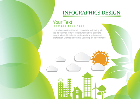 Ecology connection  concept background . Vector infographic illustrationのイラスト素材
