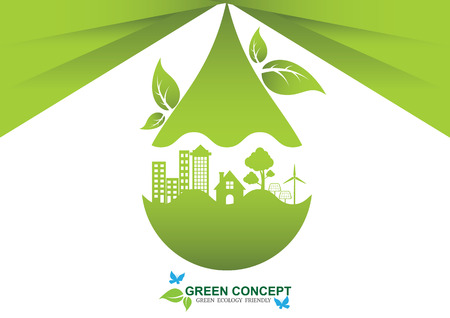 Ecology connection  concept background . Vector infographic illustrationのイラスト素材