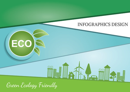 Ecology connection concept Vector infographic illustrationのイラスト素材