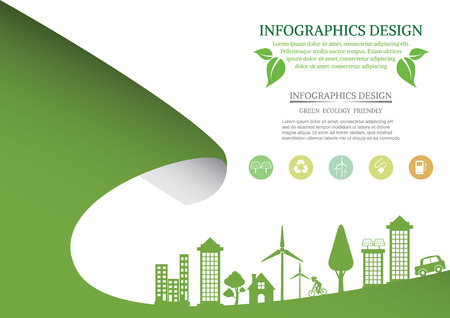 Ecology connection  concept background . Vector infographic illustrationのイラスト素材