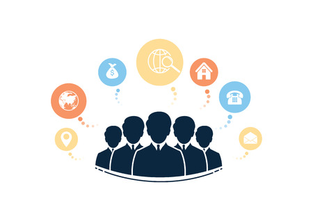 Infographics business people  team  flat design of  creative idea conceptのイラスト素材