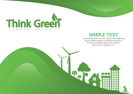 Ecology connection  concept background . Vector infographic illustrationのイラスト素材