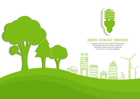 Ecology connection  concept background . Vector infographic illustrationのイラスト素材