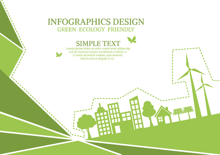 Ecology connection  concept background . Vector infographic illustrationのイラスト素材