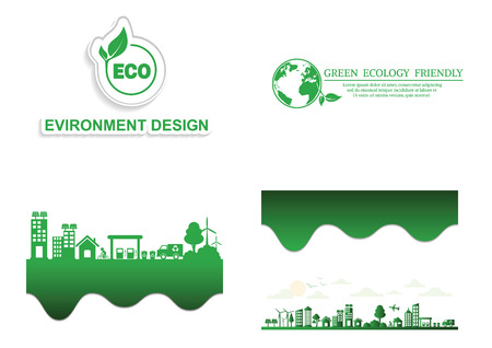 Ecology concept on earth ,Eco World environment and development concept background , infographics website design , Vector illustrationのイラスト素材