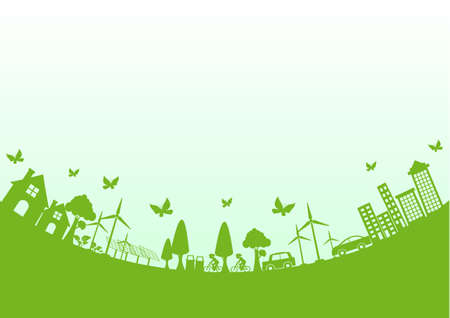 Ecology connection concept background .Vector infographic illustrationの写真素材