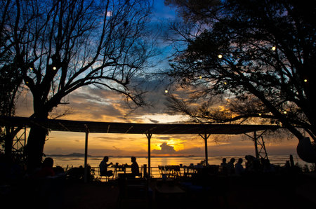 diner at restaurant in thailandの写真素材