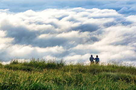 sea of fog at at khao kho -Phu Tub Berg Mountain in Thailandの写真素材