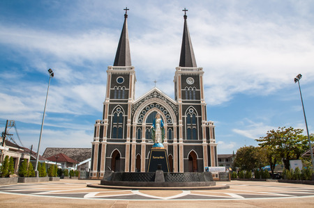 The Cathedral of the Immaculate Conception at Chantaburi in Thailandの写真素材