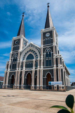 The Cathedral of the Immaculate Conception at Chantaburi in Thailandの写真素材