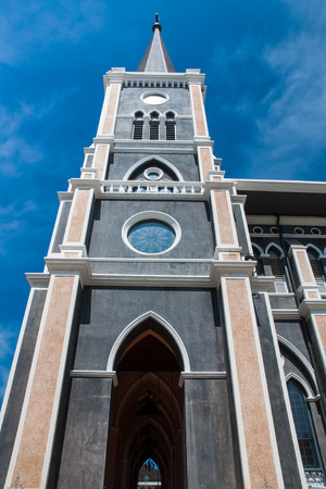 The Cathedral of the Immaculate Conception at Chantaburi in Thailandの写真素材