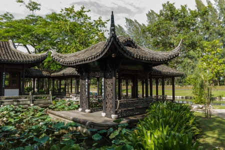 A little pavilion taken in the Chinese gardenのeditorial素材