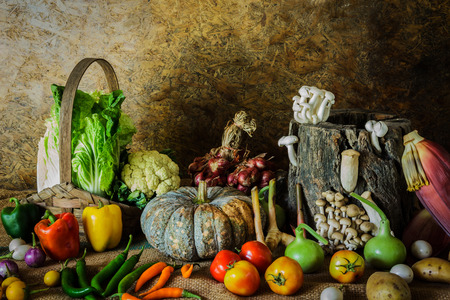 still life  Vegetables, Herbs and Fruits as ingredients in cooking.の写真素材