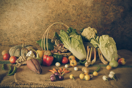 still life  Vegetables, Herbs and Fruits as ingredients in cooking.の写真素材