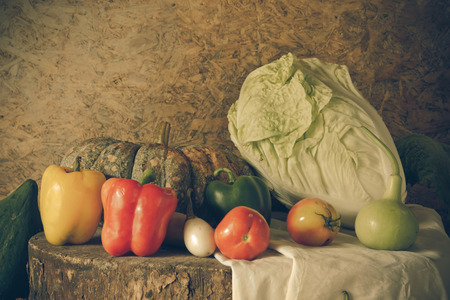 still life  Vegetables, Herbs and Fruits as ingredients in cooking.の写真素材