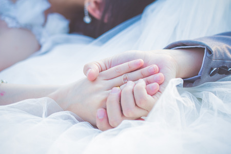 wedding theme, holding hands newlyweds a happy day