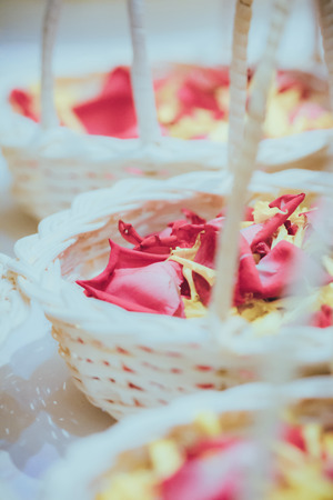 Wedding ceremony decorated with colorful flowers, a symbol of love.の写真素材