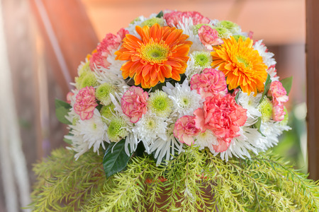 Colorful bouquets in the wedding are symbols of love and happiness.の写真素材