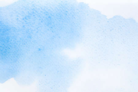 Blue watercolor abstract background on White paper textureの写真素材