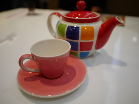Tea pot and tea cup for japanese teaの写真素材