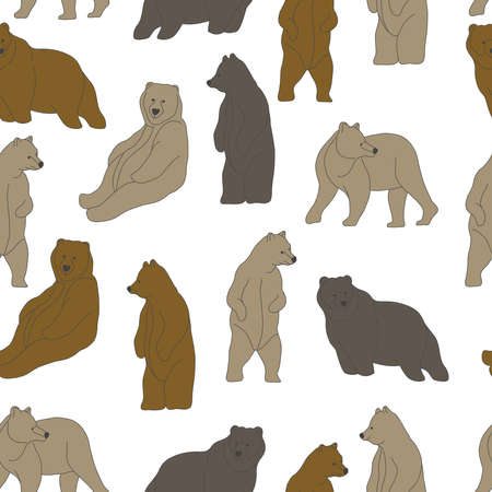 Brown Bear pattern.Seamless pattern background.のイラスト素材