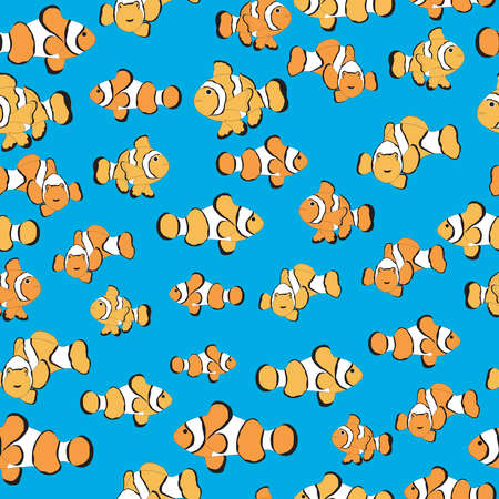 Clown fish pattern.Seamless pattern background.のイラスト素材
