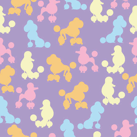 Puddle dog pattern.Seamless pattern violet background.のイラスト素材