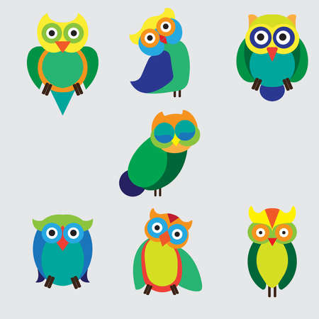 Owl design isolated on grey background.のイラスト素材