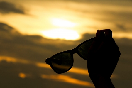 Sun glasses silluateの写真素材