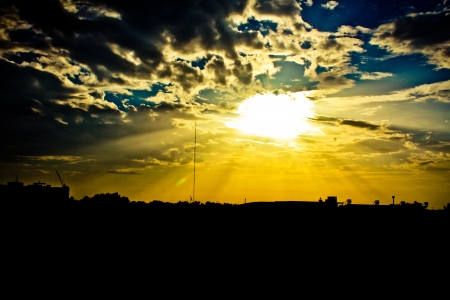 Sunshine silluateの写真素材