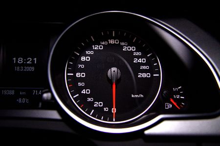Black modern speedometer